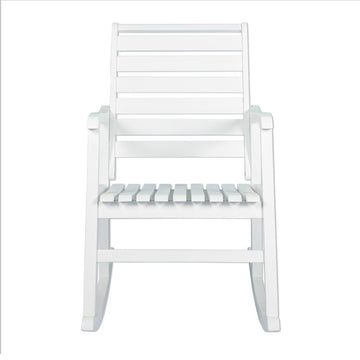 Carey Modern Slat-Back 300-Lbs Support Acacia Wood Patio Outdoor Rocking Chair - JONATHAN Y